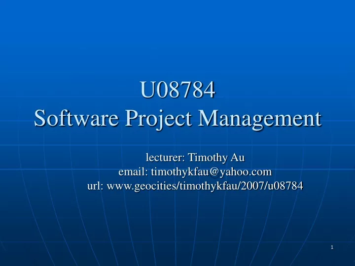 u08784 software project management