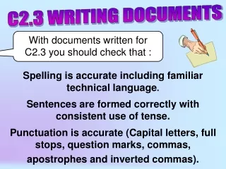 C2.3 WRITING DOCUMENTS