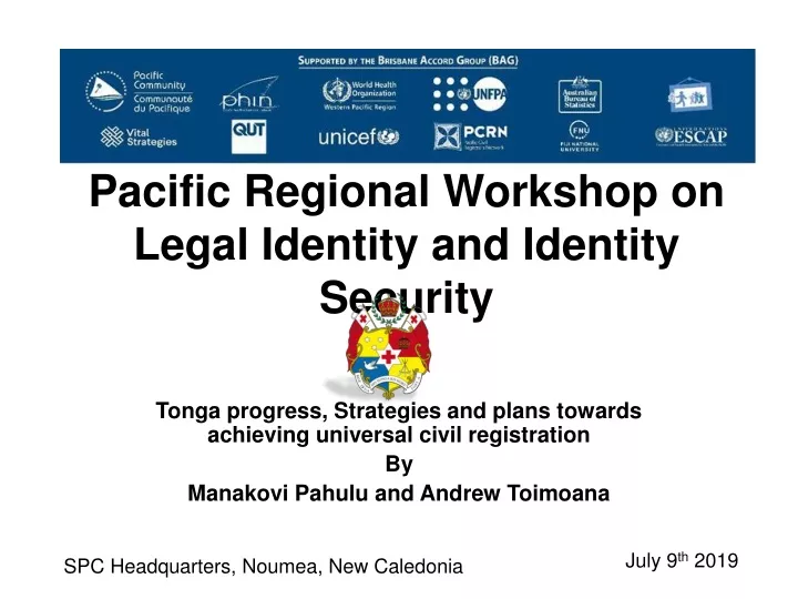 pacific regional workshop on legal identity and identity security