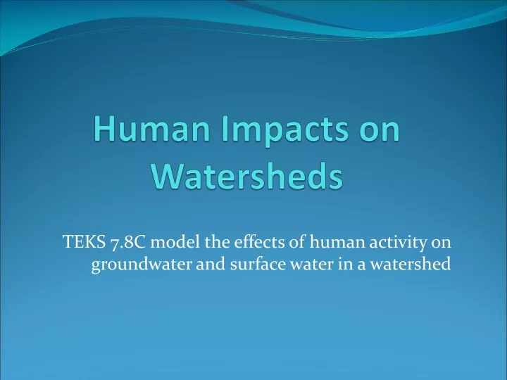 human impacts on watersheds