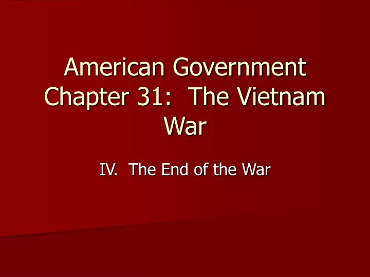 american government chapter 31 the vietnam war