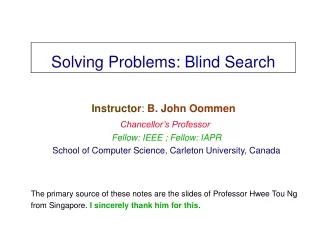Solving Problems: Blind Search