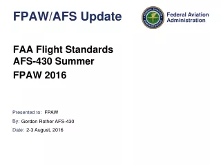 FPAW/AFS Update