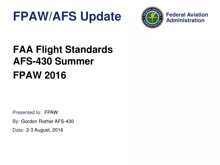 fpaw afs update