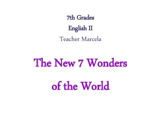 7th Grades English II Teacher Marcela
