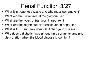 Renal Function 3/27