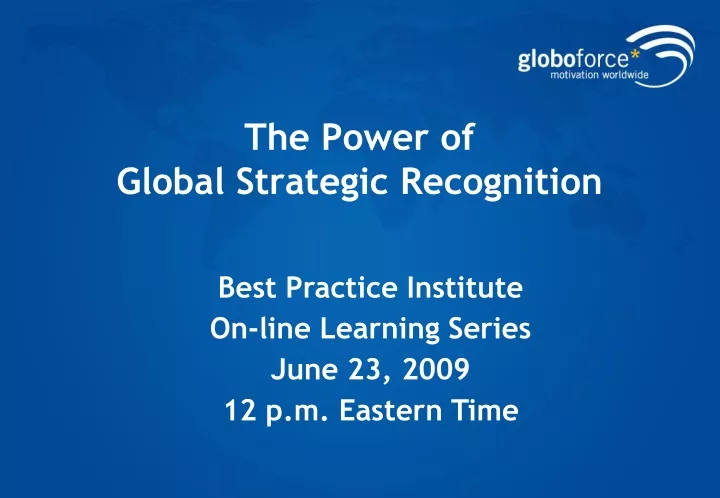 the power of global strategic recognition
