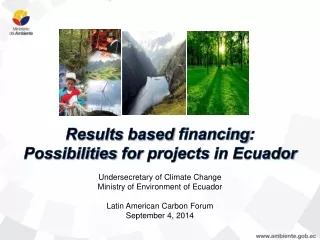 Results based financing :  Possibilities for projects  in Ecuador