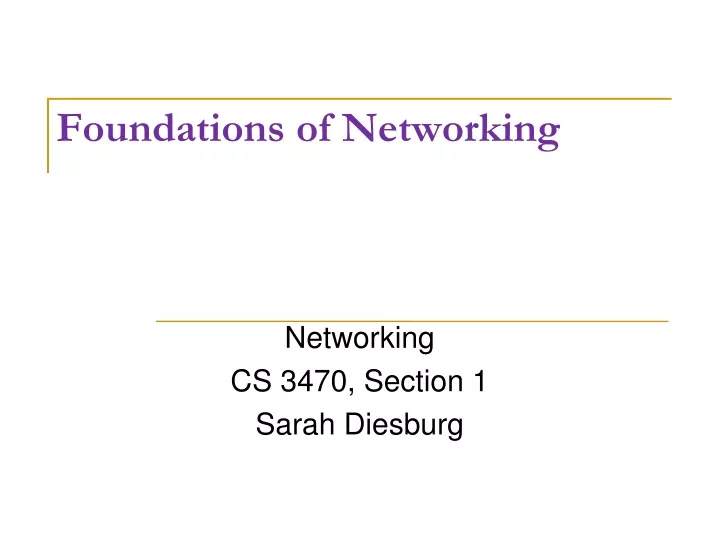 foundations of networking