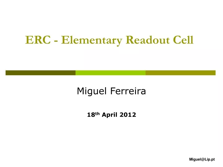 erc elementary readout cell