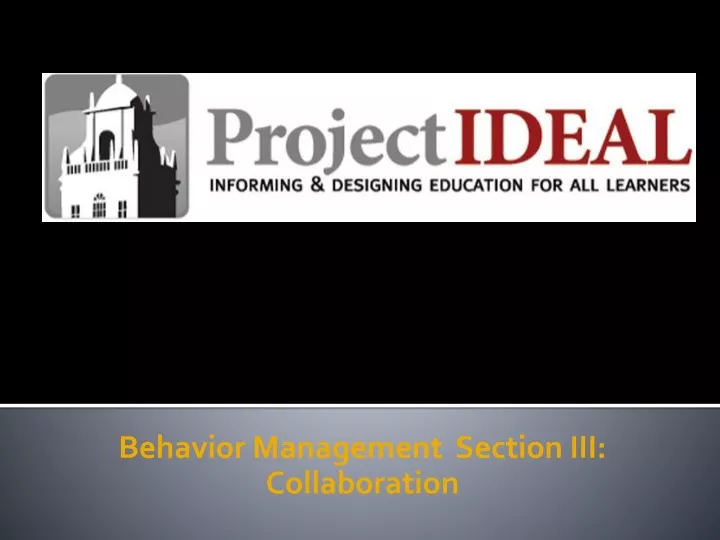 behavior management section iii collaboration