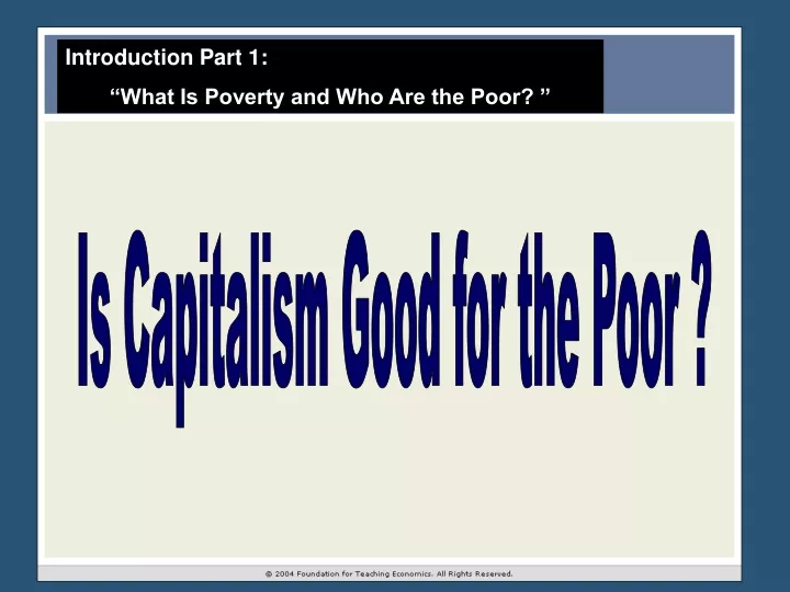 introduction part 1 what is poverty