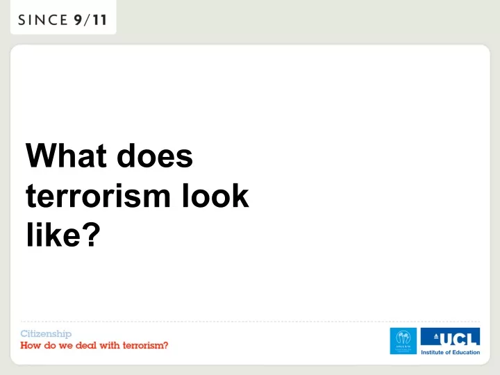 what does terrorism look like