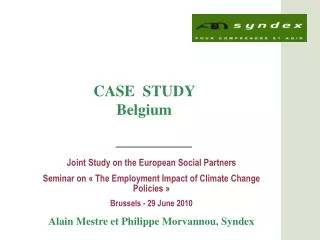 Joint Study on the European Social Partners