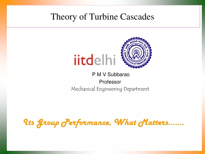 theory of turbine cascades