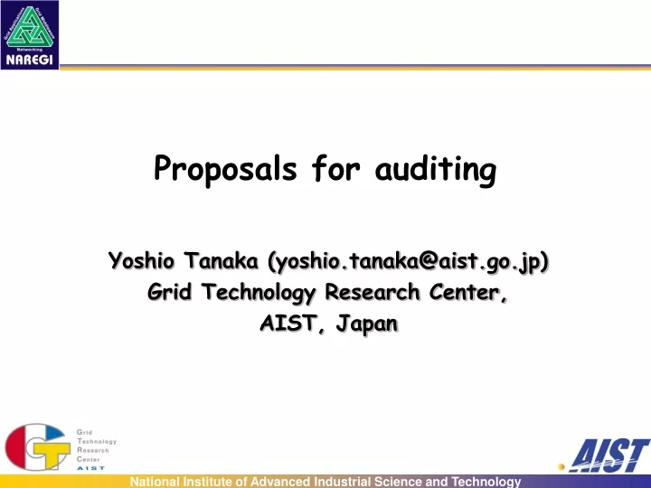 proposals for auditing