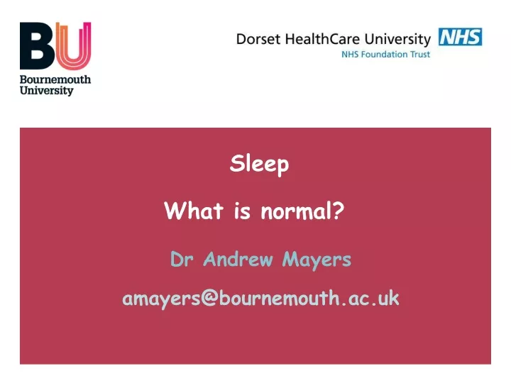 sleep what is normal