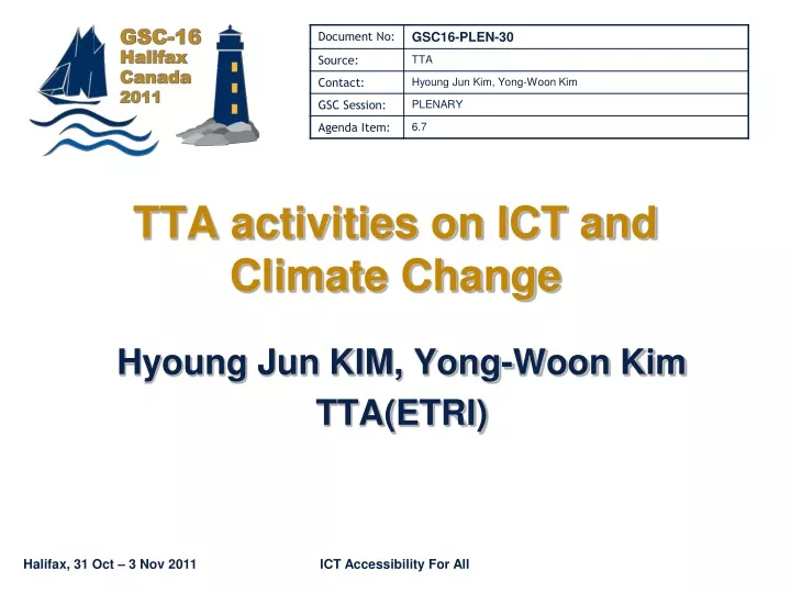 tta activities on ict and climate change