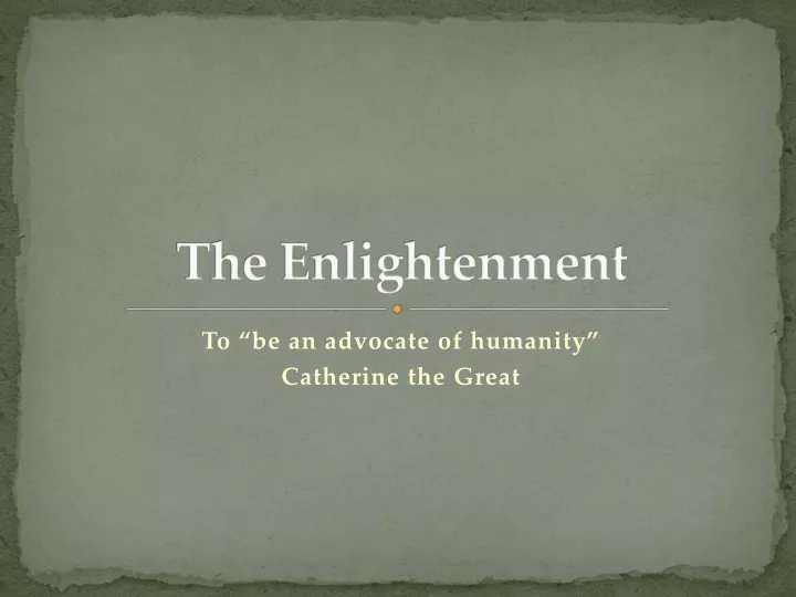 the enlightenment