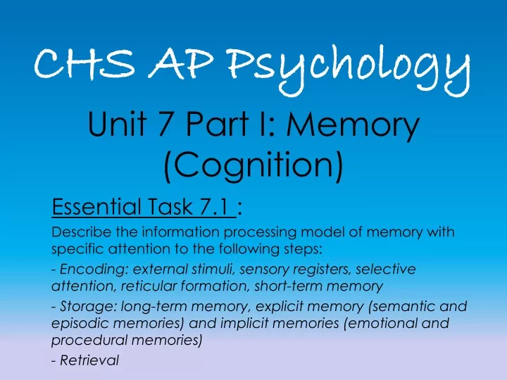 unit 7 part i memory cognition
