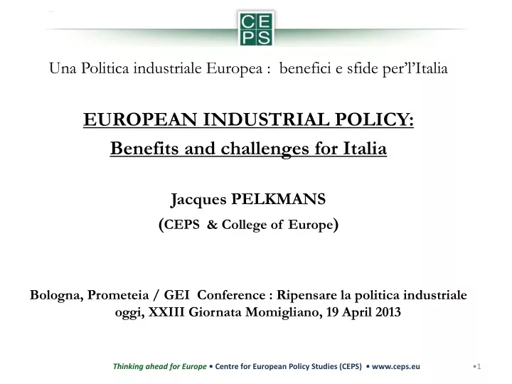 una politica industriale europea benefici e sfide