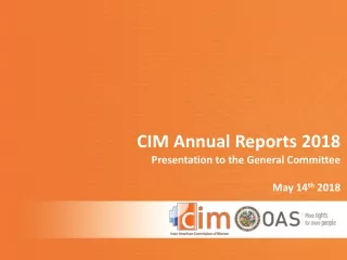 CIM Annual Reports 2018 Presentation to the General Committee May 14 th  2018