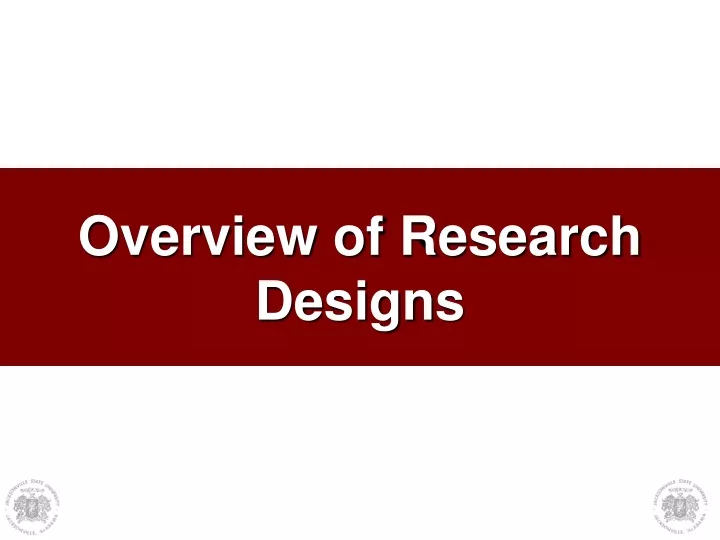 overview of research designs