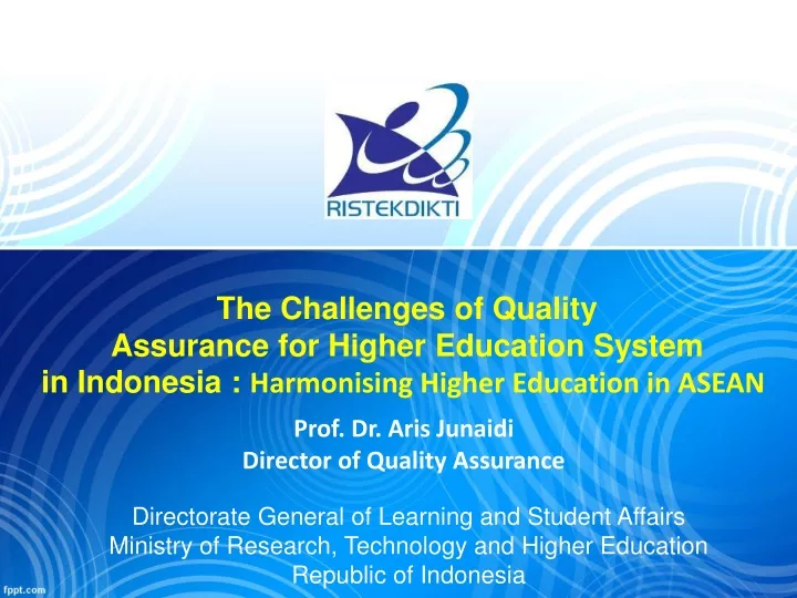 the challenges of quality assurance for higher