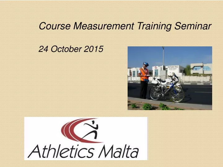course measurement training seminar 24 october