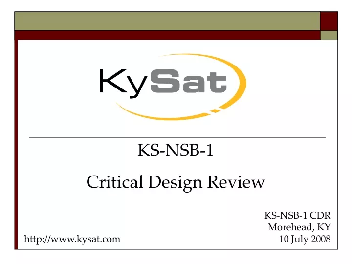 ks nsb 1 critical design review