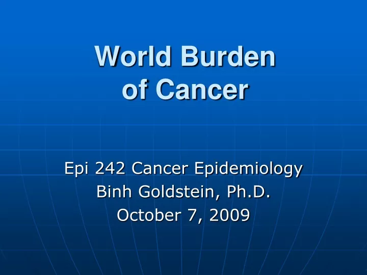 world burden of cancer