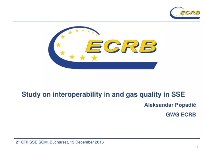 study on interoperability in and gas quality