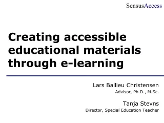 Creating accessible educational materials through e-learning