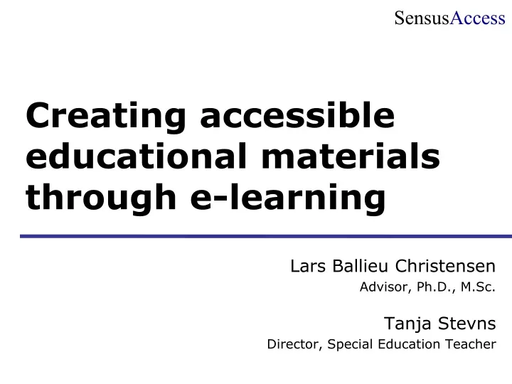 creating accessible educational materials through e learning