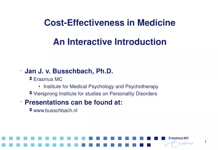 cost effectiveness in medicine an interactive introduction