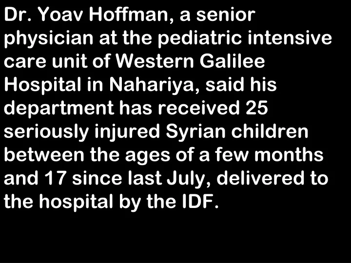 dr yoav hoffman a senior physician