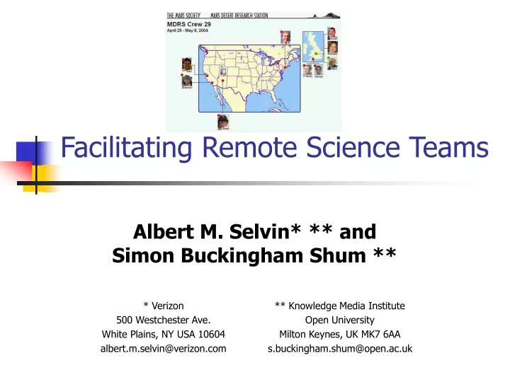 facilitating remote science teams