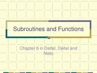 Subroutines and Functions
