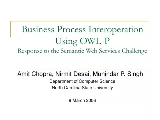 Business Process Interoperation Using OWL-P Response to the Semantic Web Services Challenge
