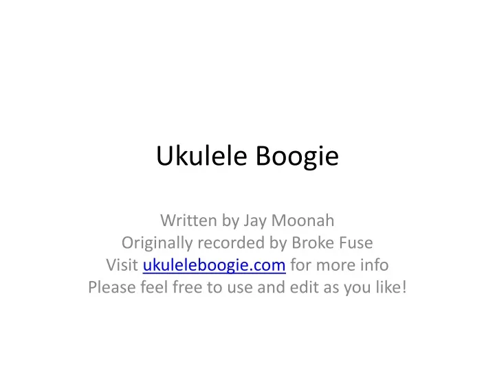ukulele boogie