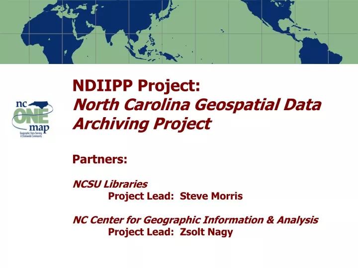 ndiipp project north carolina geospatial data