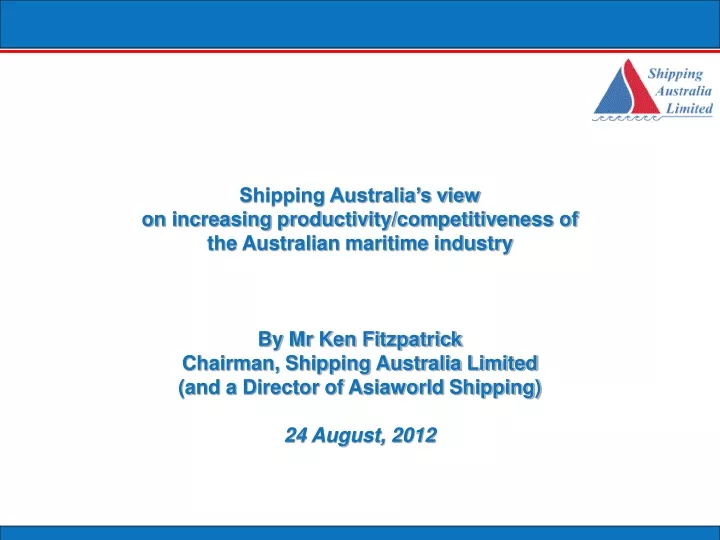 shipping australia s view on increasing