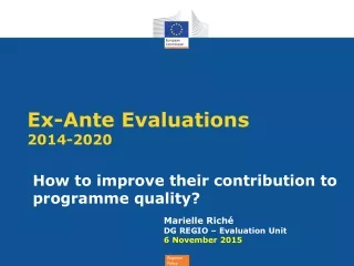 Ex-Ante Evaluations  2014-2020