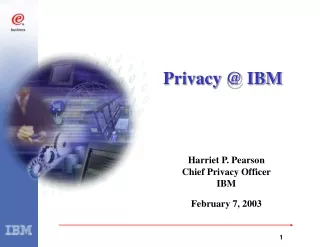 Privacy @ IBM