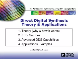 Direct Digital Synthesis Theory &amp; Applications
