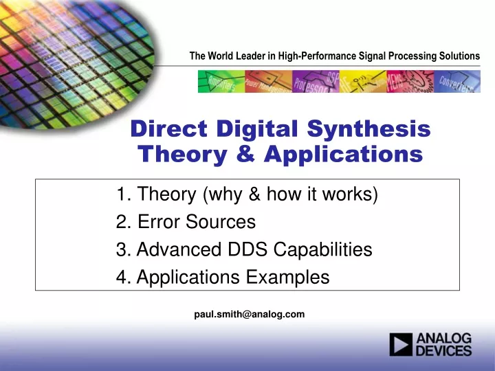 direct digital synthesis theory applications