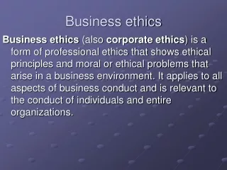 Business ethics