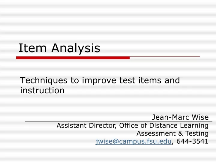 item analysis