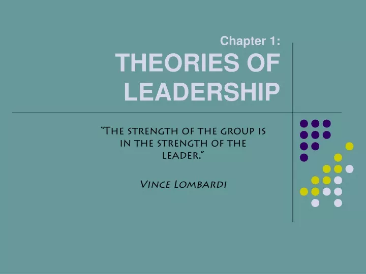 chapter 1 theories of leadership