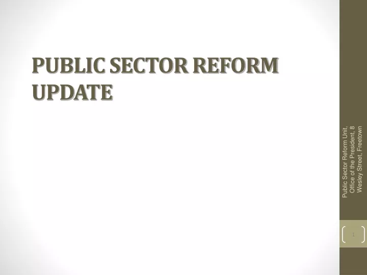 public sector reform update